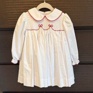 The Beaufort Bonnet Company White Dress with Red Accents